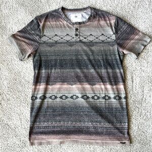 On The Byas Men's Patterned Short Sleeve Henley